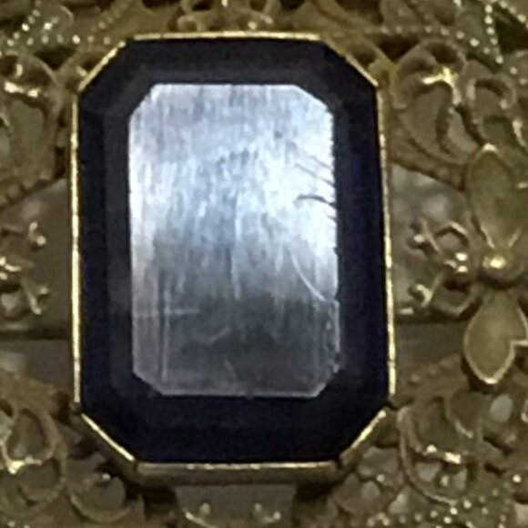 Antique & large Art Nouveau sash brooch w/ Napolean bee design and blue stone - Picture 3 of 7